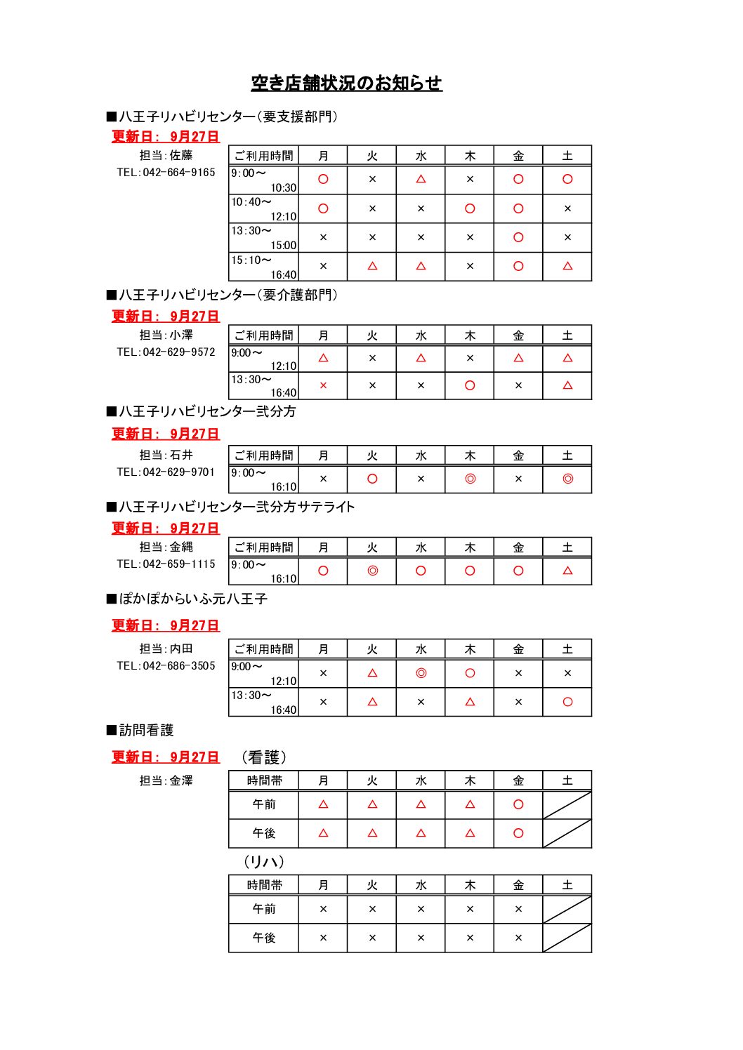空き情報